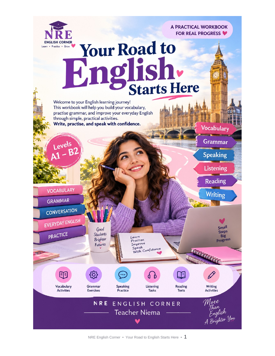 الغلاف الأصلي لكتاب Your Road to English Starts Here — Teacher Niema